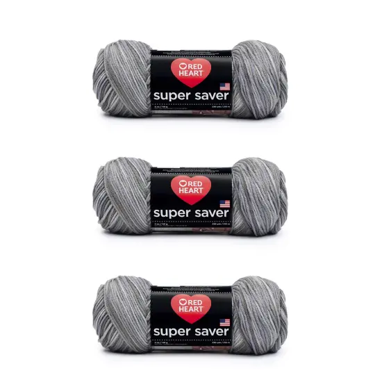 Red Heart Super Saver Dove Yarn - 3 Pack of 141g/5oz - Acrylic - 4 Medium (Worsted) - 364 Yards - Knitting/Crochet {1}