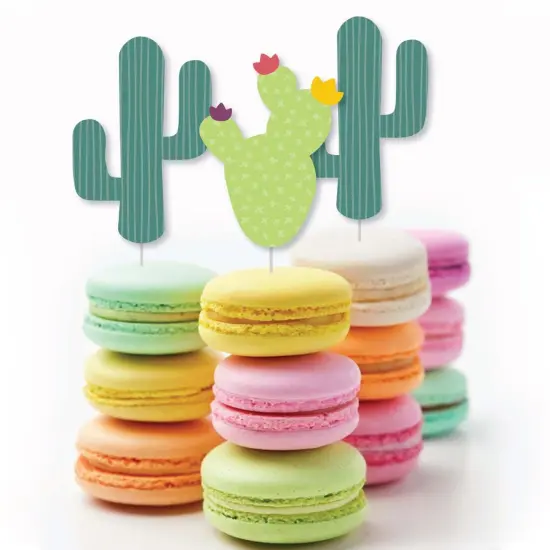 Big Dot of Happiness Prickly Cactus Party - Dessert Cupcake Toppers - Fiesta Party or Fiesta Birthday Party Clear Treat Picks - Set of 24 {6}