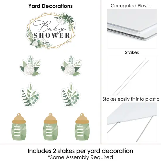 Big Dot of Happiness Boho Botanical Baby - Yard Sign and Outdoor Lawn Decorations - Greenery Baby Shower Yard Signs - Set of 8 {6}