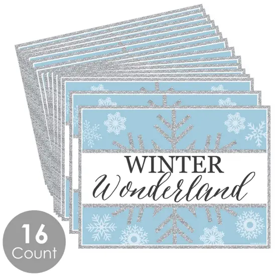 Big Dot of Happiness Winter Wonderland - Party Table Decorations - Snowflake Holiday Party and Winter Wedding Placemats - Set of 16 {4}