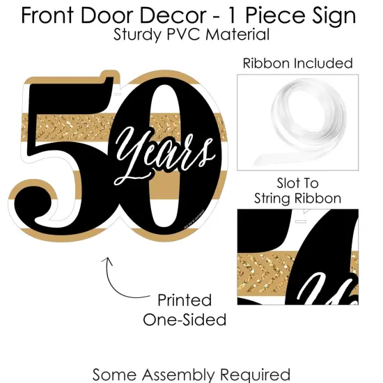 Big Dot of Happiness We Still Do - 50th Wedding Anniversary - Hanging Porch Anniversary Party Outdoor Decorations - Front Door Decor - 1 Piece Sign {6}