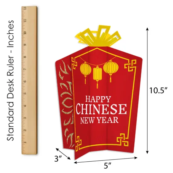 Big Dot of Happiness Lunar New Year Party Table Decorations - Fold and Flare Centerpieces - 10 Count {7}