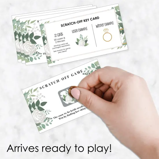 Big Dot of Happiness Boho Botanical Bride - Greenery Bridal Shower and Wedding Party Game Scratch Off Cards - 22 Count {3}