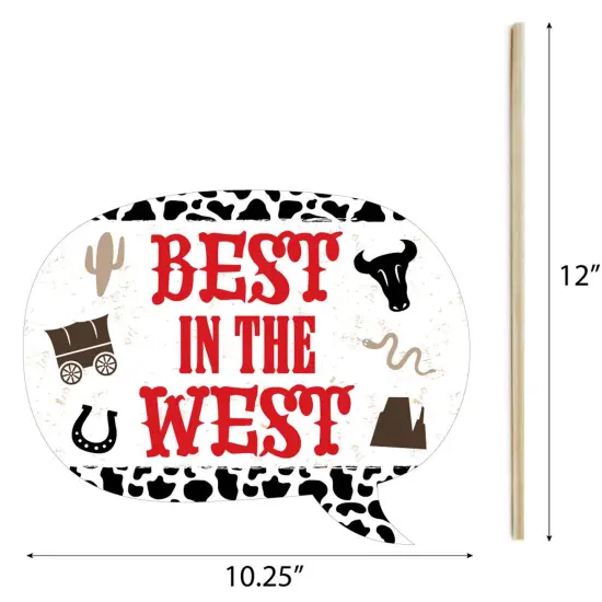 Big Dot of Happiness Western Hoedown - Wild West Cowboy Party Photo Booth Props Kit - 20 Count {7}