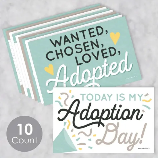 Big Dot of Happiness We Are Adopting - Photo Prop Signs - Adoption Announcements - 10 Pieces {3}