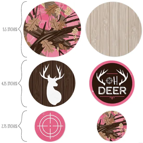 Big Dot of Happiness Pink Gone Hunting - Deer Hunting Girl Camo Baby Shower Birthday Party Giant Circle Confetti - Party D&eacute;cor - Large Confetti 27 Ct {3}