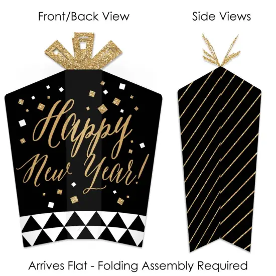 Big Dot of Happiness New Year's Eve - Gold - Table Decorations - New Years Eve Party Fold and Flare Centerpieces - 10 Count {3}