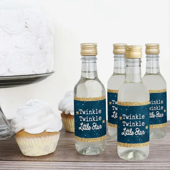 Big Dot of Happiness Twinkle Twinkle Little Star - Mini Wine & Champagne Bottle Label Stickers - Baby Shower or Birthday Party Favor Gift - Set of 16 {4}