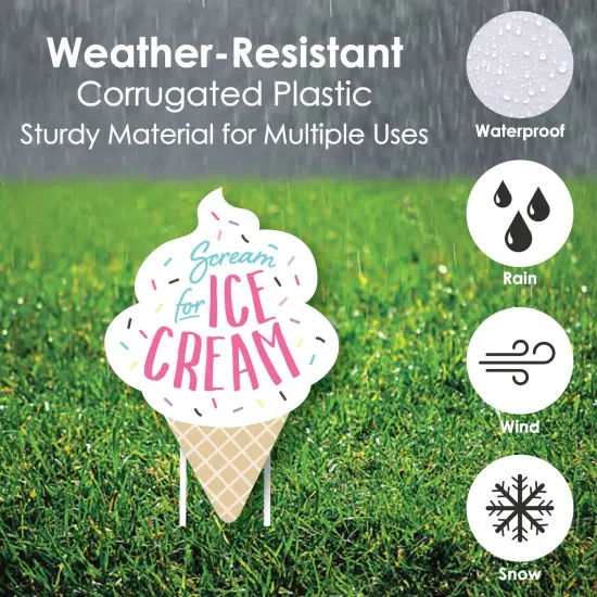 Big Dot of Happiness Scoop Up the Fun - Ice Cream Cone - Lawn Decorations - Outdoor Sprinkles Party Yard Decorations - 10 Piece {6}
