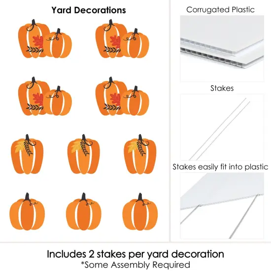 Big Dot of Happiness Fall Pumpkin - Pumpkin Lawn Decorations - Outdoor Halloween or Thanksgiving Party Yard Decorations - 10 Piece {7}