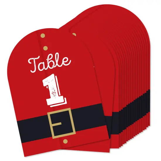 Big Dot of Happiness Jolly Santa Claus - Christmas Party Double-Sided 5 x 7 inches Cards - Table Numbers - 1-20 {1}