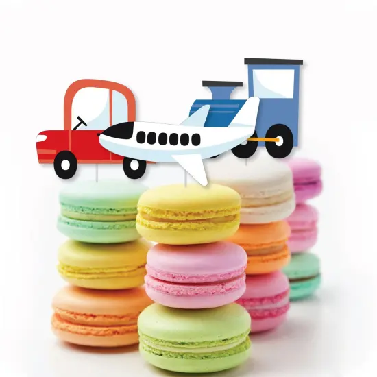 Big Dot of Happiness Cars, Trains, and Airplanes - DIY Shaped Transportation Birthday Party Cut-Outs - 24 Count {4}