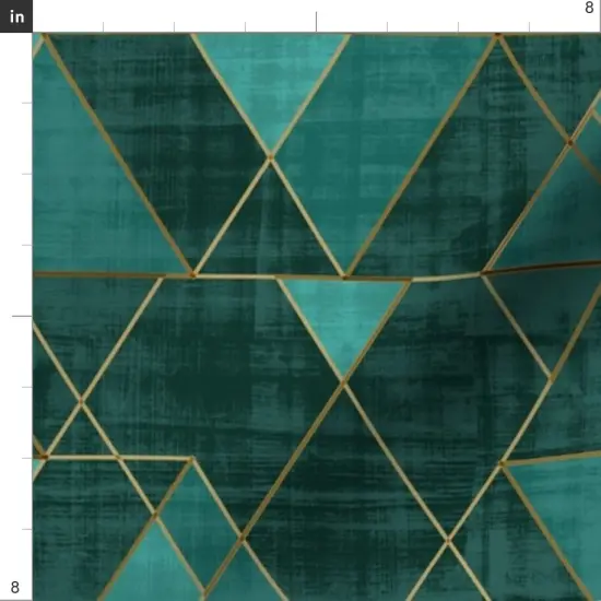 Various Fabrics by the Yard or Fat Quarter Geometric Modern Triangles Abstract Blue Green Gold Boho Glam Custom Printed Fabric by Spoonflower {4}