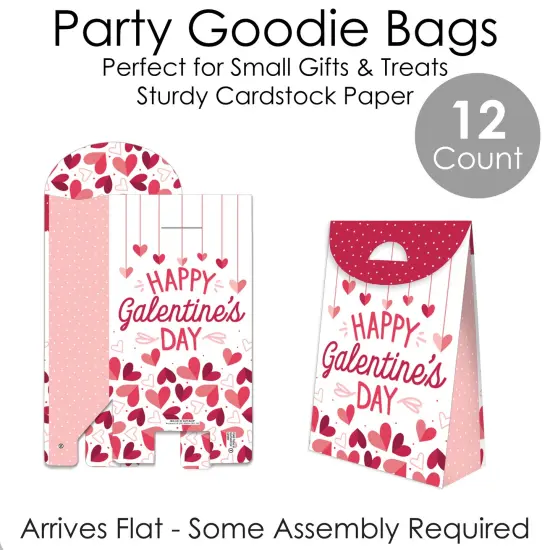 Big Dot of Happiness Happy Galentine's Day - Valentine's Day Gift Favor Bags - Party Goodie Boxes - Set of 12 {7}