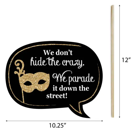 Big Dot of Happiness Mardi Gras - Masquerade Party Photo Booth Props Kit - 20 Count {7}