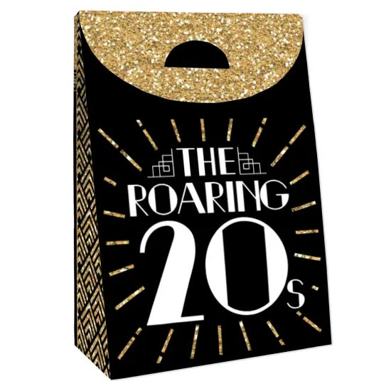 Big Dot of Happiness Roaring 20&rsquo;s - 1920s Art Deco Jazz Gift Favor Bags - Party Goodie Boxes - Set of 12 {4}