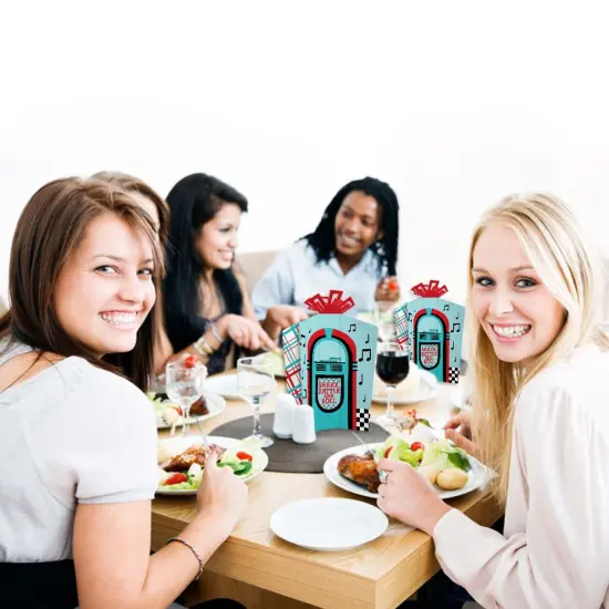 Big Dot of Happiness 50's Sock Hop - Table Decorations - 1950s Rock N Roll Party Fold and Flare Centerpieces - 10 Count {7}