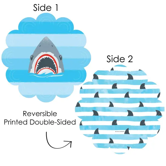 Big Dot of Happiness Shark Zone - Jawsome Shark Party or Birthday Party Round Table Decorations - Paper Chargers - Place Setting For 12 {4}