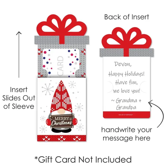 Big Dot of Happiness Christmas Gnomes - Holiday Party Money and Gift Card Sleeves - Nifty Gifty Card Holders - 8 Ct {7}