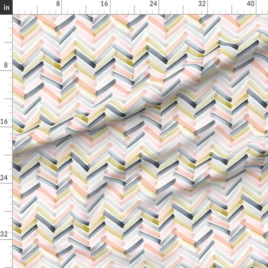 Various Fabrics by the Yard or Fat Quarter Chevron Blush Navy Pink Stripe Gray Mustard Modern Watercolor Herringbone Geometric Custom Printed Fabric by Spoonflower {1}