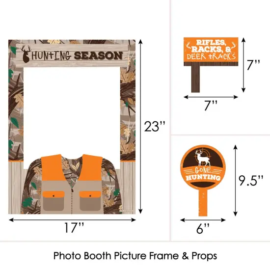 Big Dot of Happiness Gone Hunting - Deer Hunting Camo Baby Shower or Birthday Party Photo Booth Picture Frame and Props - Printed on Sturdy Material {6}