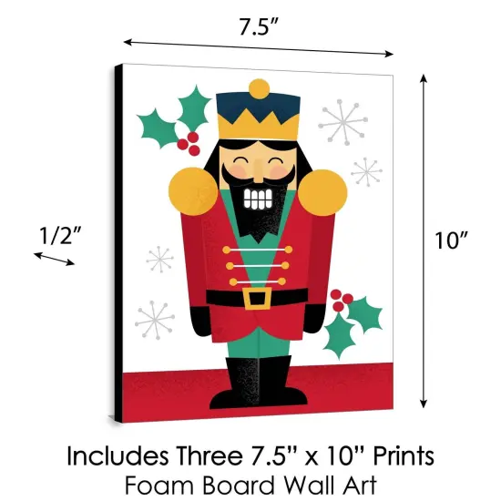 Big Dot of Happiness Christmas Nutcracker - Holiday Wall Art Room Decor - 7.5 x 10 inches - Set of 3 Prints {6}