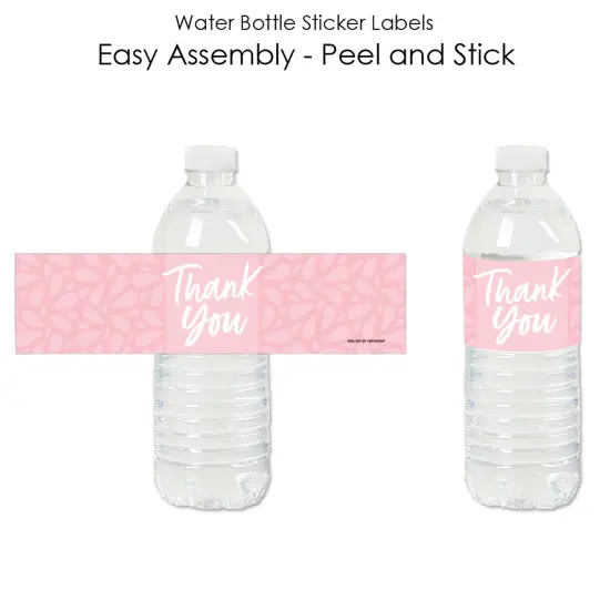 Big Dot of Happiness Pink Elegantly Simple - Guest Party Favors Water Bottle Sticker Labels - Set of 20 {3}