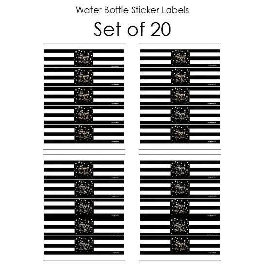 Big Dot of Happiness New Year's Eve - Gold - New Years Eve Party Water Bottle Sticker Labels - Set of 20 {4}