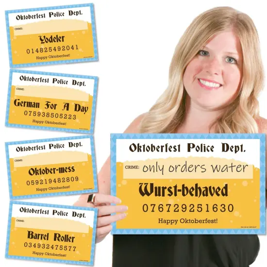 Big Dot of Happiness Oktoberfest - Beer Festival Mug Shots - Photo Booth Props Mugshot Signs - 20 Count {1}