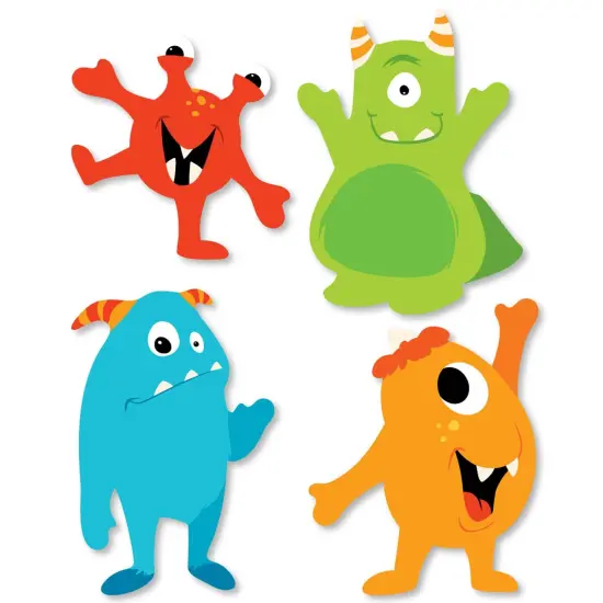 Big Dot of Happiness Monster Bash - DIY Shaped Little Monster Birthday Party or Baby Shower Cut-Outs - 24 Count {1}