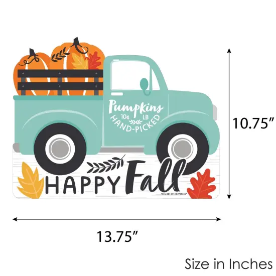 Big Dot of Happiness Happy Fall Truck - Hanging Porch Harvest Pumpkin Party Outdoor Decorations - Front Door Decor - 1 Piece Sign {7}
