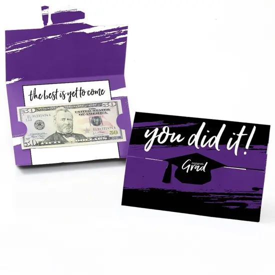 Big Dot of Happiness Purple Grad - Best is Yet to Come - Purple Graduation Party Money and Gift Card Holders - Set of 8 {1}