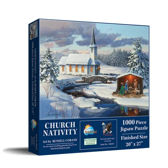 Sunsout Church Nativity 1000 pc Christmas Jigsaw Puzzle 36618 {3}