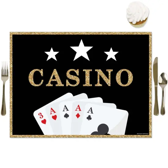 Big Dot of Happiness Las Vegas - Party Table Decorations - Casino Party Placemats - Set of 16 {1}