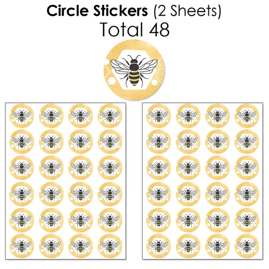 Big Dot of Happiness Little Bumblebee - Bee Baby Shower or Birthday Party Candy Favor Sticker Kit - 304 Pieces {7}