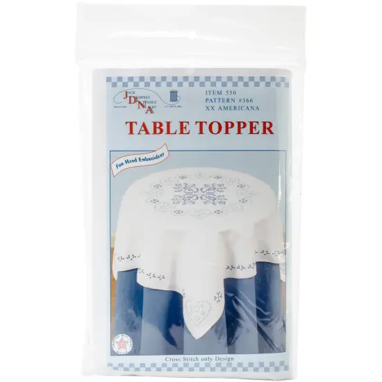 Jack Dempsey Stamped White Perle Edge Table Topper 35"X35"-XX Americana {1}