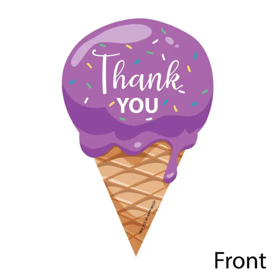 Big Dot of Happiness Sweet Shoppe - Shaped Thank You Cards - Candy and Bakery Birthday Party or Baby Shower Thank You Cards with Envelopes - Set of 12 {4}