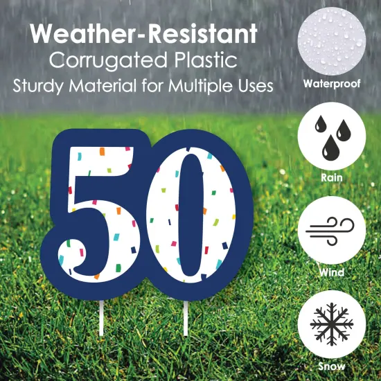Big Dot of Happiness 50th Birthday - Cheerful Happy Birthday - Lawn Decorations - Outdoor Colorful Fiftieth Birthday Party Yard Decorations - 10 Piece {6}