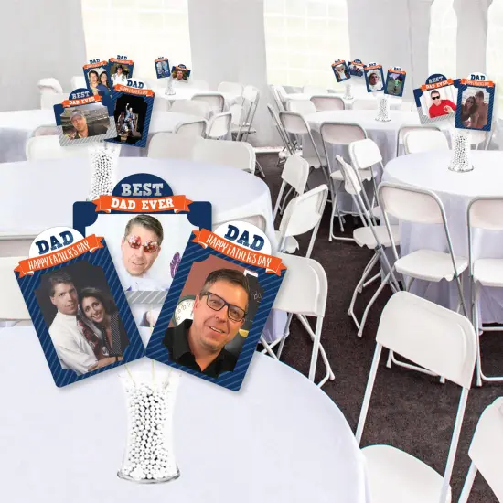 Big Dot of Happiness Happy Father's Day - We Love Dad Party Picture Centerpiece Sticks - Photo Table Toppers - 15 Pieces {4}