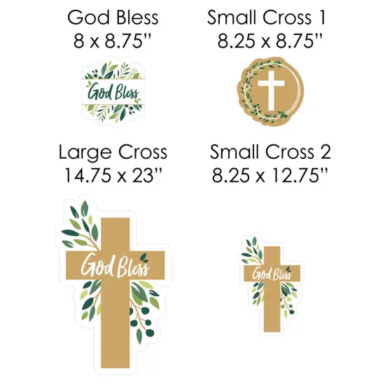 Big Dot of Happiness Elegant Cross - Yard Sign and Outdoor Lawn Decorations - Religious Party Yard Signs - Set of 8 {7}
