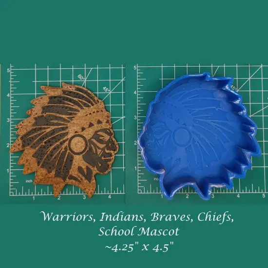 Warriors Braves Chiefs Indians School Mascot Silicone Freshie Mold {1}