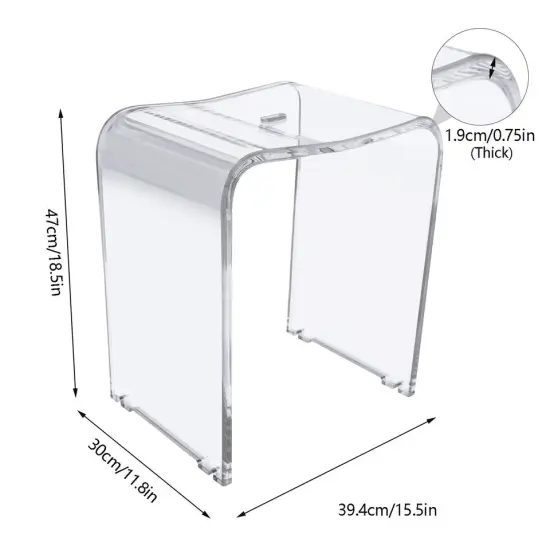 Acrylic Shower Bench Stool Bath Chair Seat, for Sauna {2}
