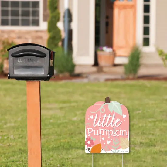 Big Dot of Happiness Girl Little Pumpkin - Outdoor Lawn Sign - Fall Birthday Party or Baby Shower Yard Sign - 1 Piece {3}