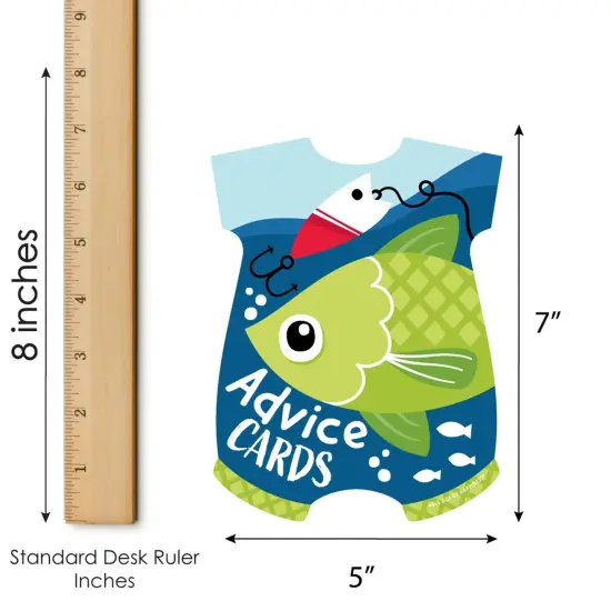 Big Dot of Happiness Let's Go Fishing - Baby Bodysuit Wish Card Fish Themed Baby Shower Activities - Shaped Advice Cards Game - Set of 20 {6}