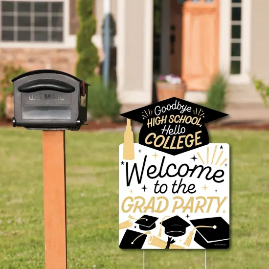 Big Dot of Happiness Hello College Graduation Party Decorations - Grad Party Welcome Yard Sign {3}