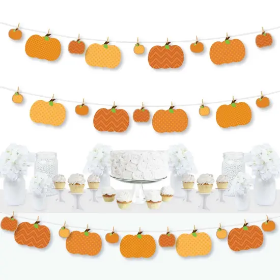 Big Dot of Happiness Pumpkin Patch - Fall, Halloween or Thanksgiving Party DIY Decorations - Clothespin Garland Banner - 44 Pieces {1}