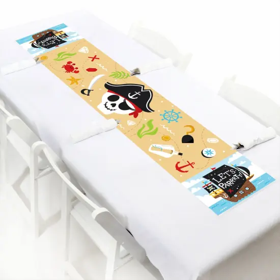 Big Dot of Happiness Pirate Ship Adventures - Petite Skull Birthday Party Paper Table Runner - 12 x 60 inches {1}