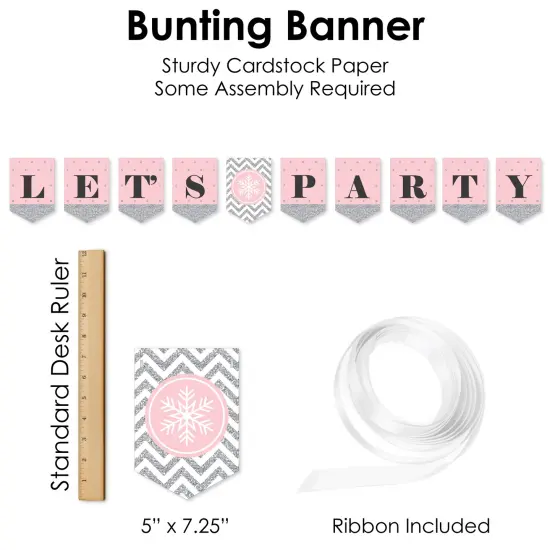 Big Dot of Happiness Pink Winter Wonderland Holiday Snowflake Birthday Party and Baby Shower Supplies Decoration Kit Decor Galore Party Pack 51 Pc {7}