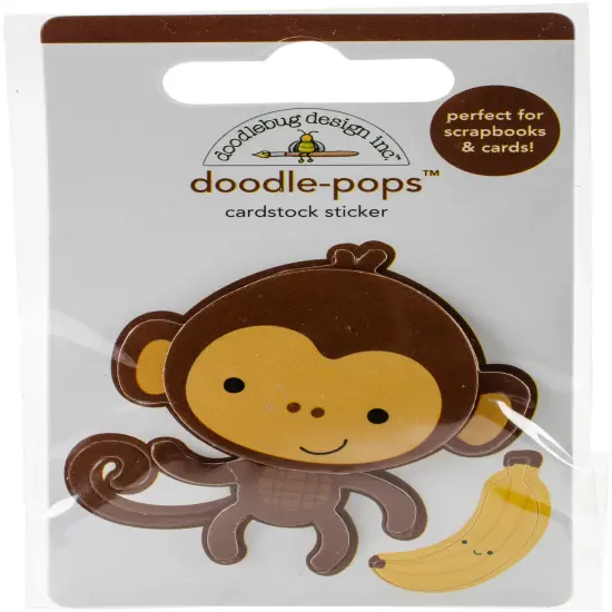 Doodlebug Doodle-Pops 3D Stickers-At The Zoo Monkey Mike {1}