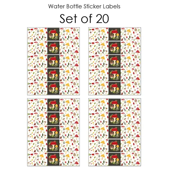 Big Dot of Happiness Wild Mushrooms - Red Toadstool Party Water Bottle Sticker Labels - Set of 20 {4}